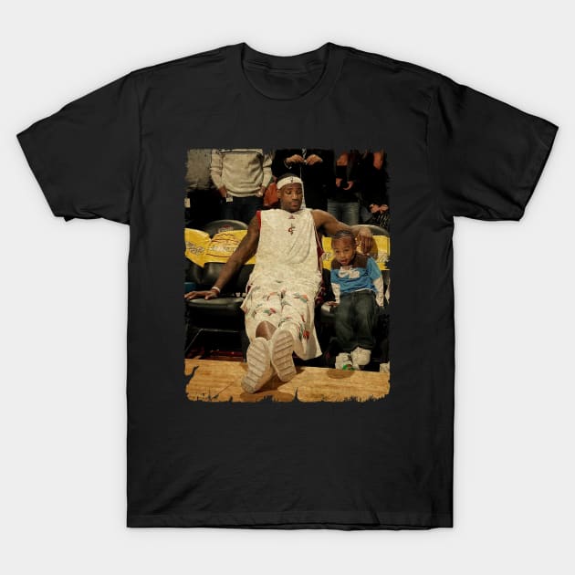 Lebron James and His Son Bronny James T-Shirt by Wendyshopart